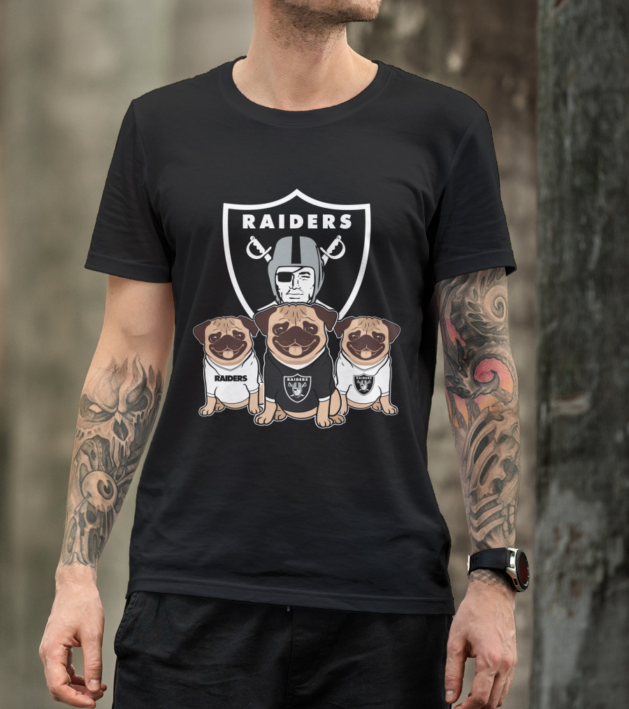 Las Vegas Raiders Pug In Team Gear T-Shirt