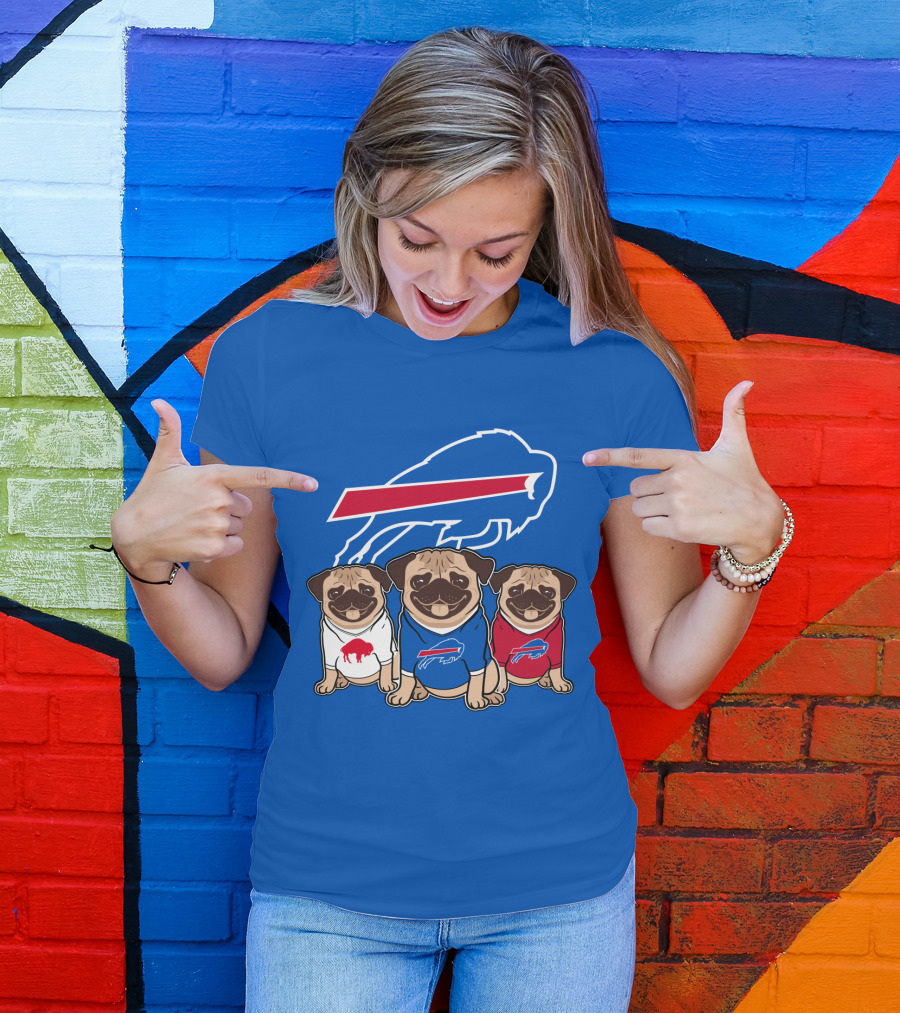 Buffalo Bills Pug Trio T-Shirt