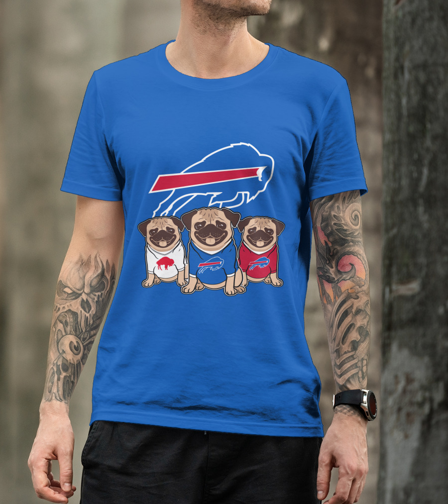 Buffalo Bills Pug Trio T-Shirt