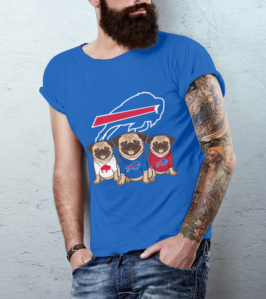 Buffalo Bills Pug Trio T-Shirt