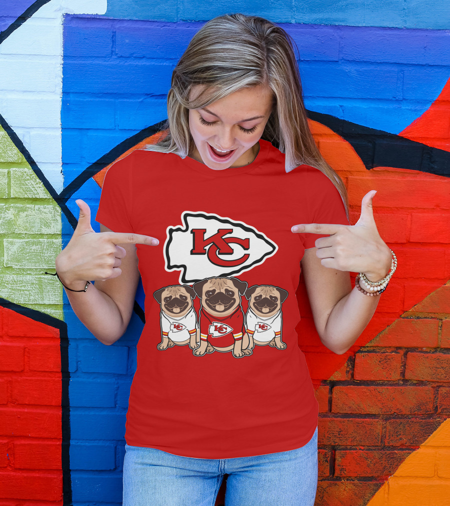 Kansas City Chiefs Pug Lovers Football Team T-Shirt