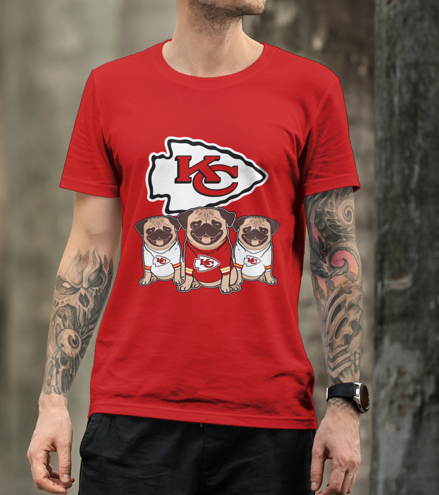 Kansas City Chiefs Pug Lovers Football Team T-Shirt