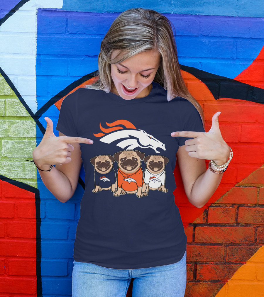 Pug Broncos Trio T-Shirt