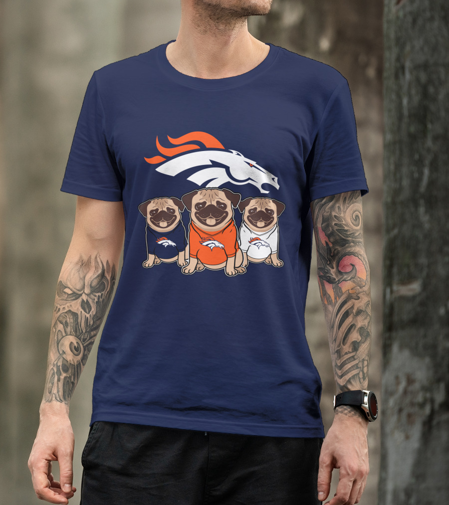 Pug Broncos Trio T-Shirt