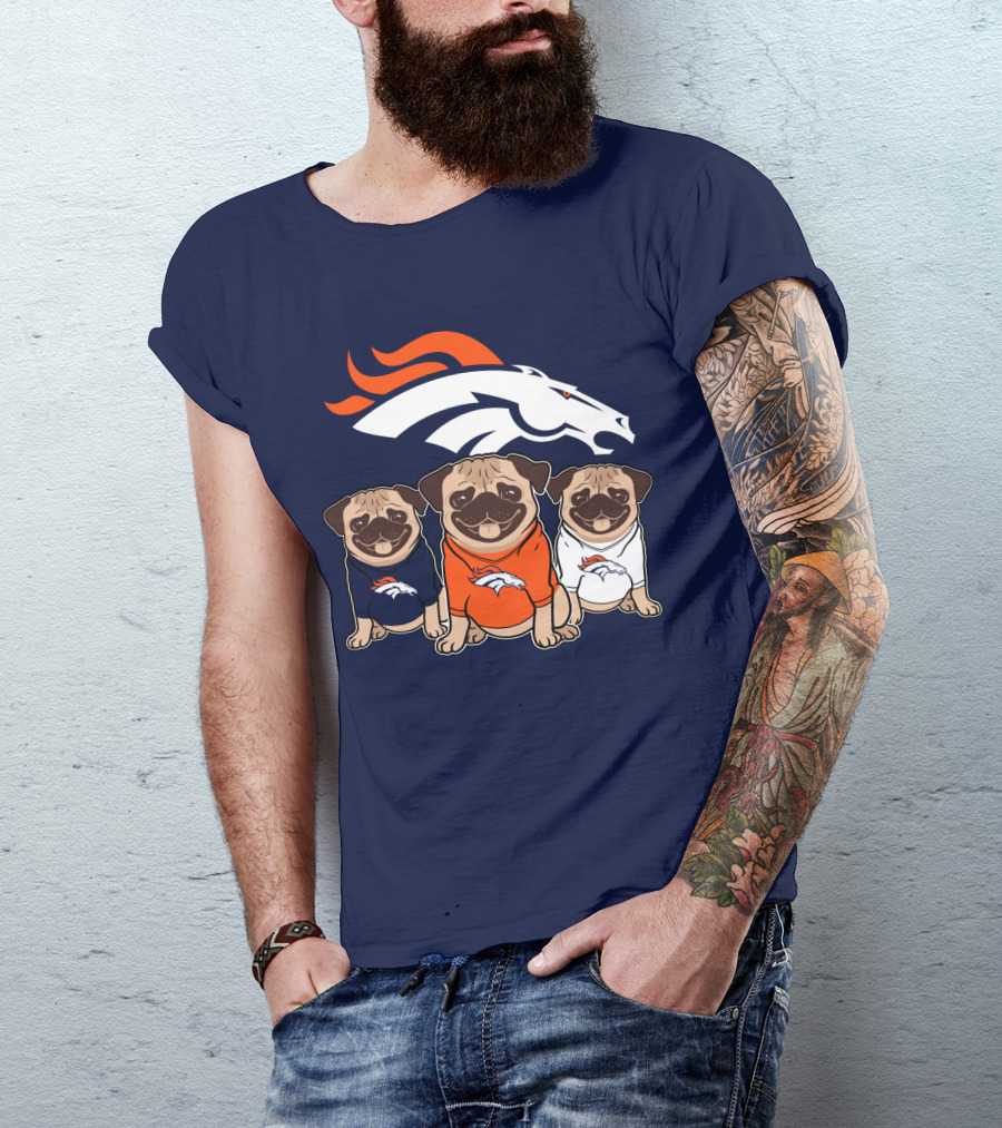 Pug Broncos Trio T-Shirt