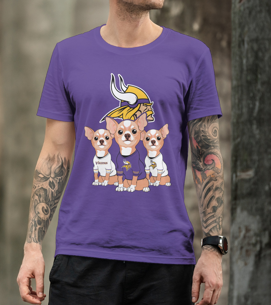 Minnesota Vikings Chihuahua Trio T-Shirt