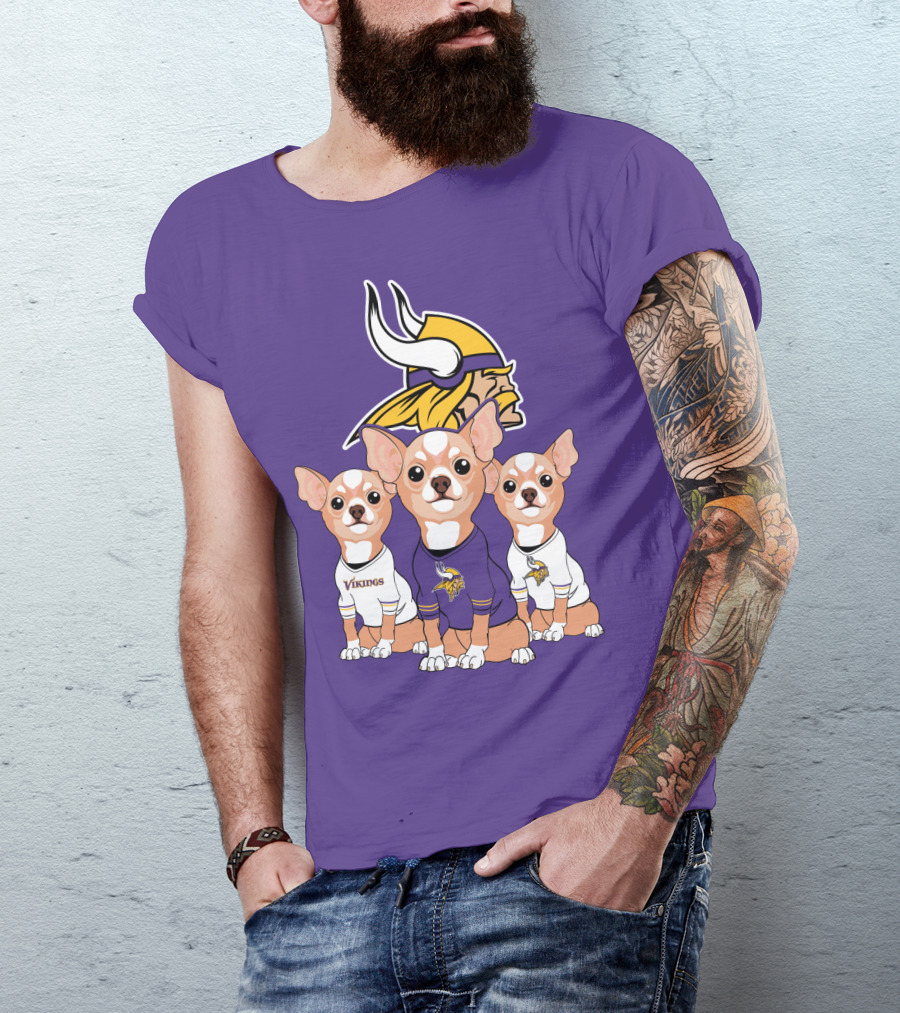 Minnesota Vikings Chihuahua Trio T-Shirt