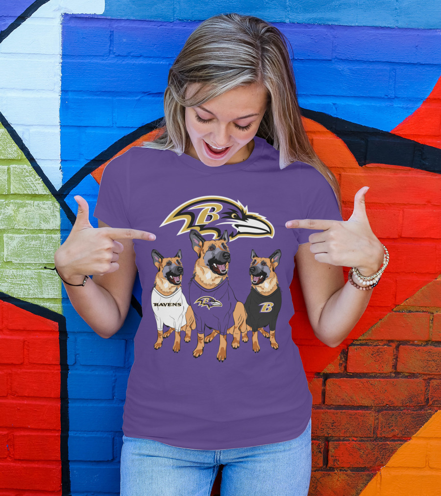 Ravens German Shepherd Trio T-Shirt