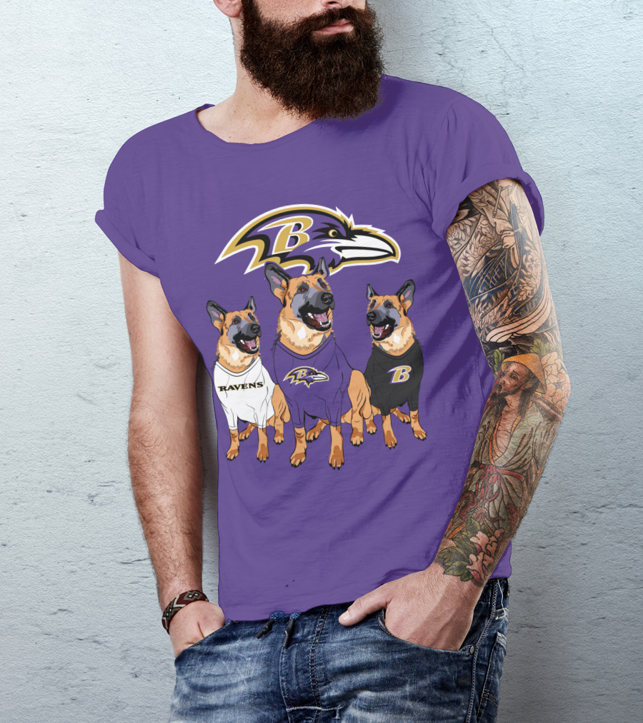 Ravens German Shepherd Trio T-Shirt