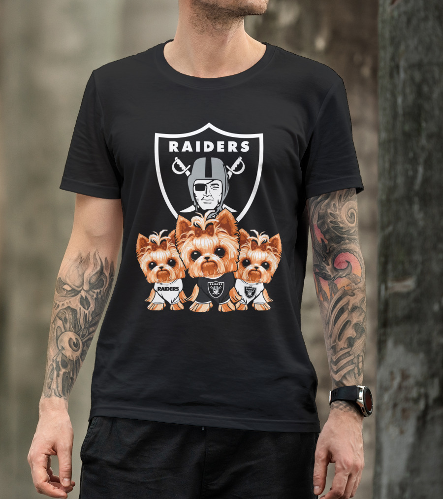 Yorkshire Terrier Dogs Las Vegas Raiders NFL Football Fa T-Shirt