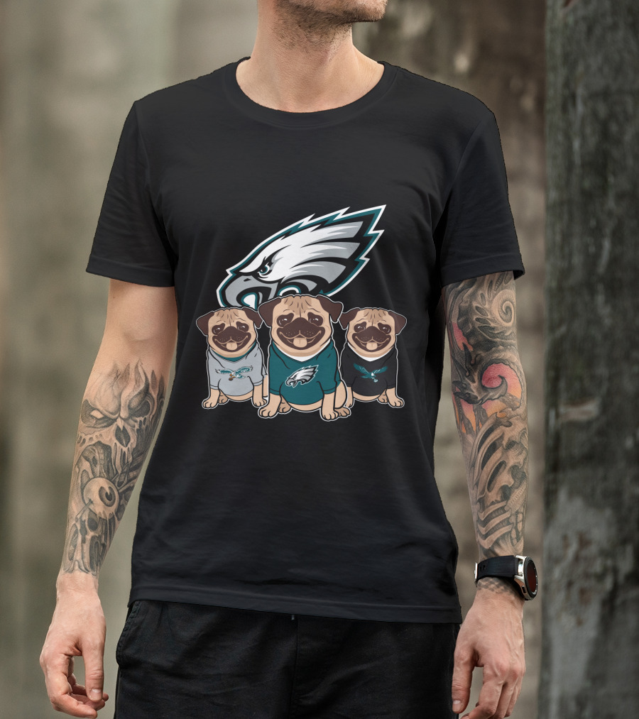 Philadelphia Eagles Pugs T-Shirt