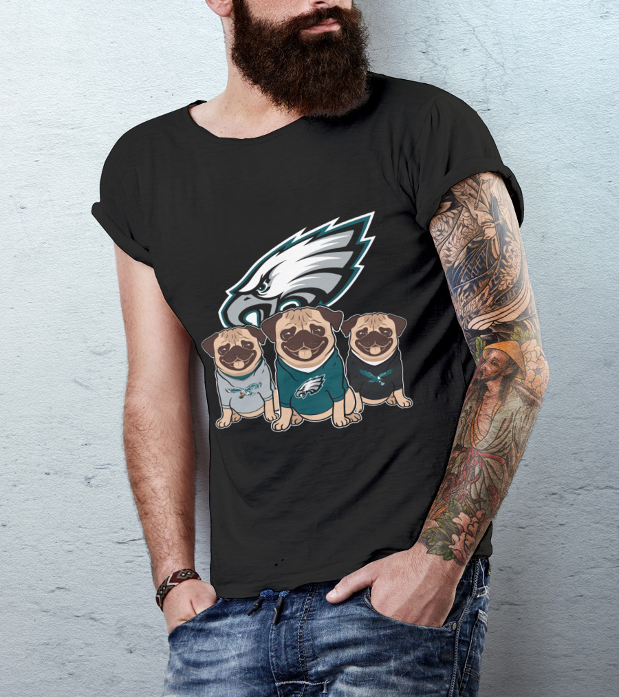 Philadelphia Eagles Pugs T-Shirt