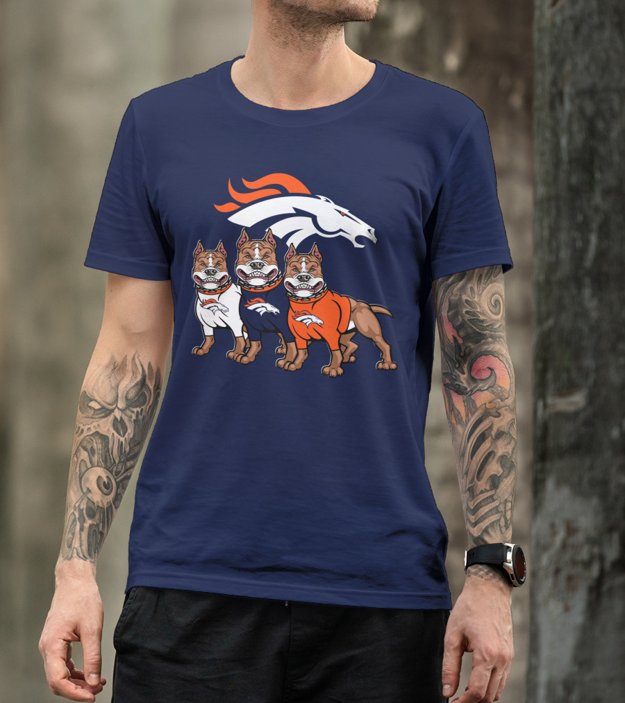 Denver Broncos With Pitbull T-Shirt