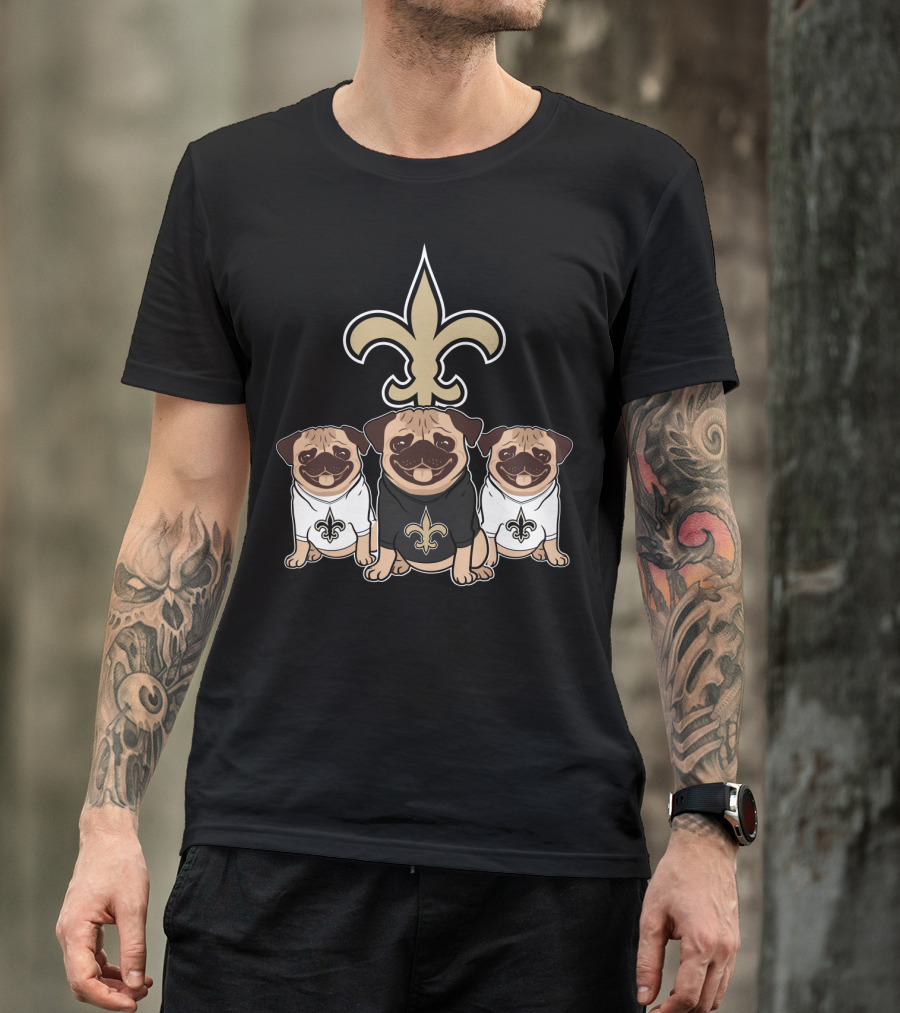 New Orleans Saints Pug Dog T-Shirt