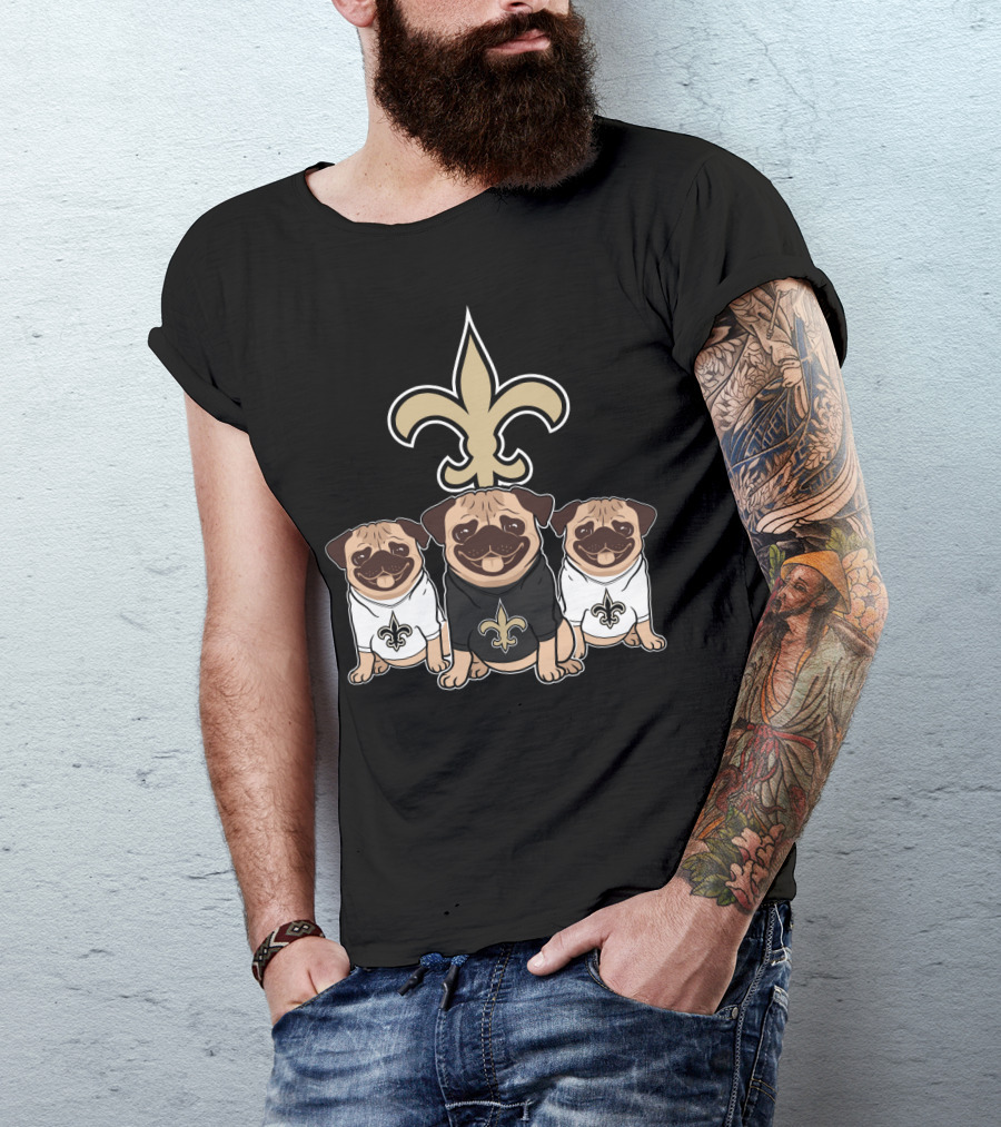 New Orleans Saints Pug Dog T-Shirt