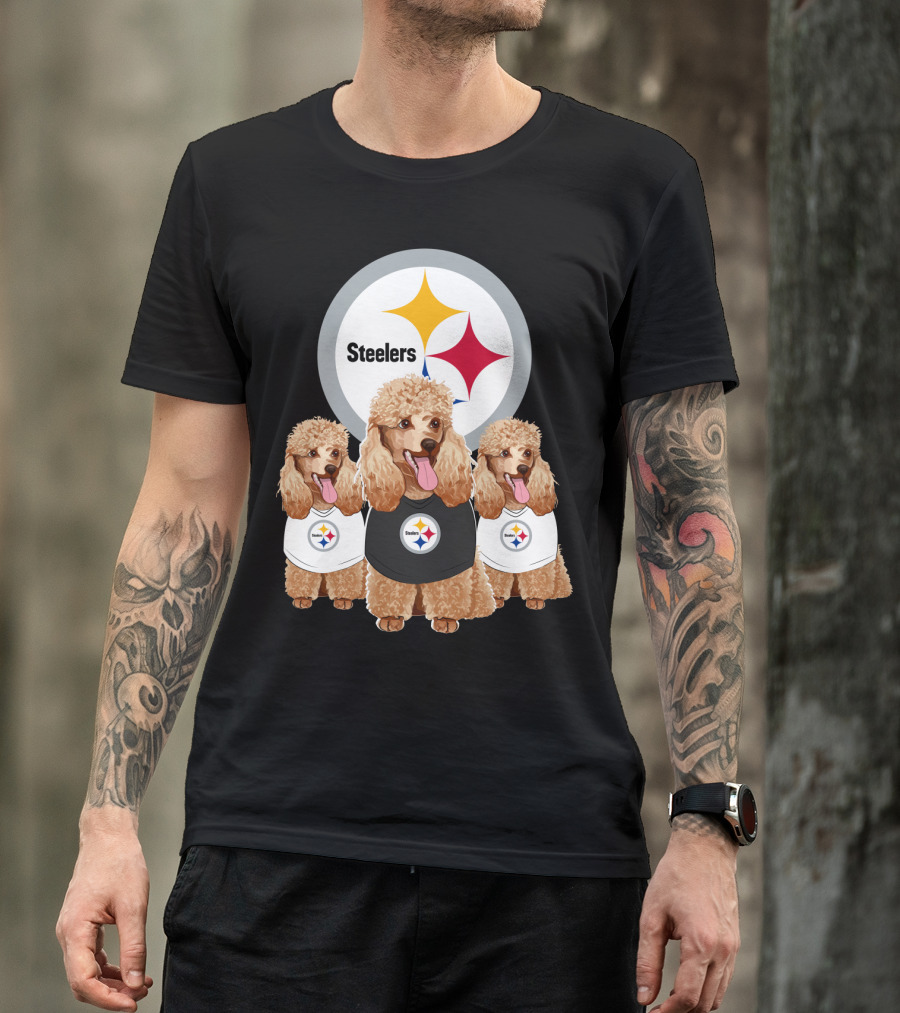 Pittsburgh Steelers Poodle Dogs Football Fan T-Shirt