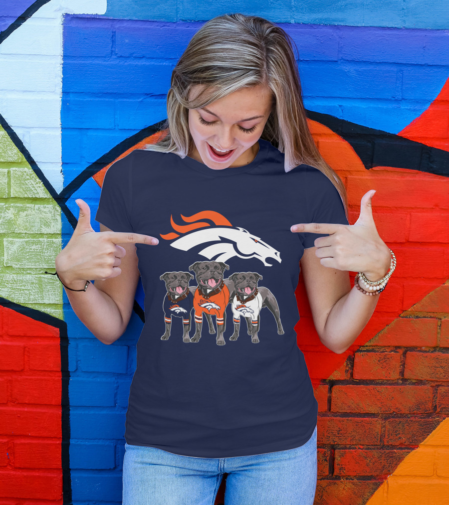 Denver Broncos Pitfull Dog Trio T-Shirt