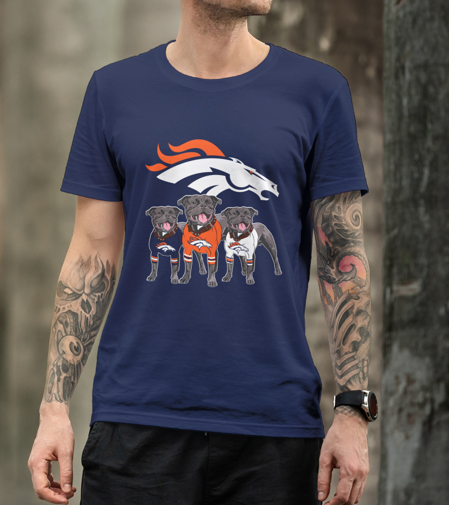Denver Broncos Pitfull Dog Trio T-Shirt