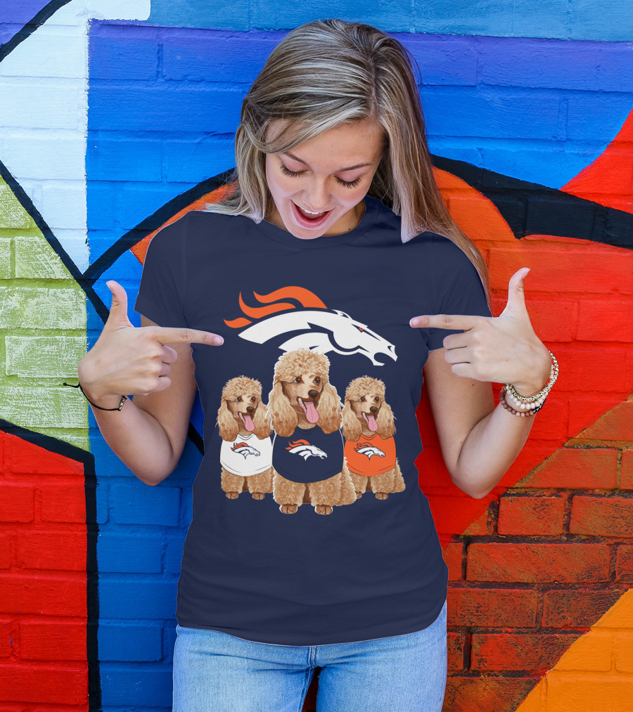 Denver Broncos Poodle T-Shirt