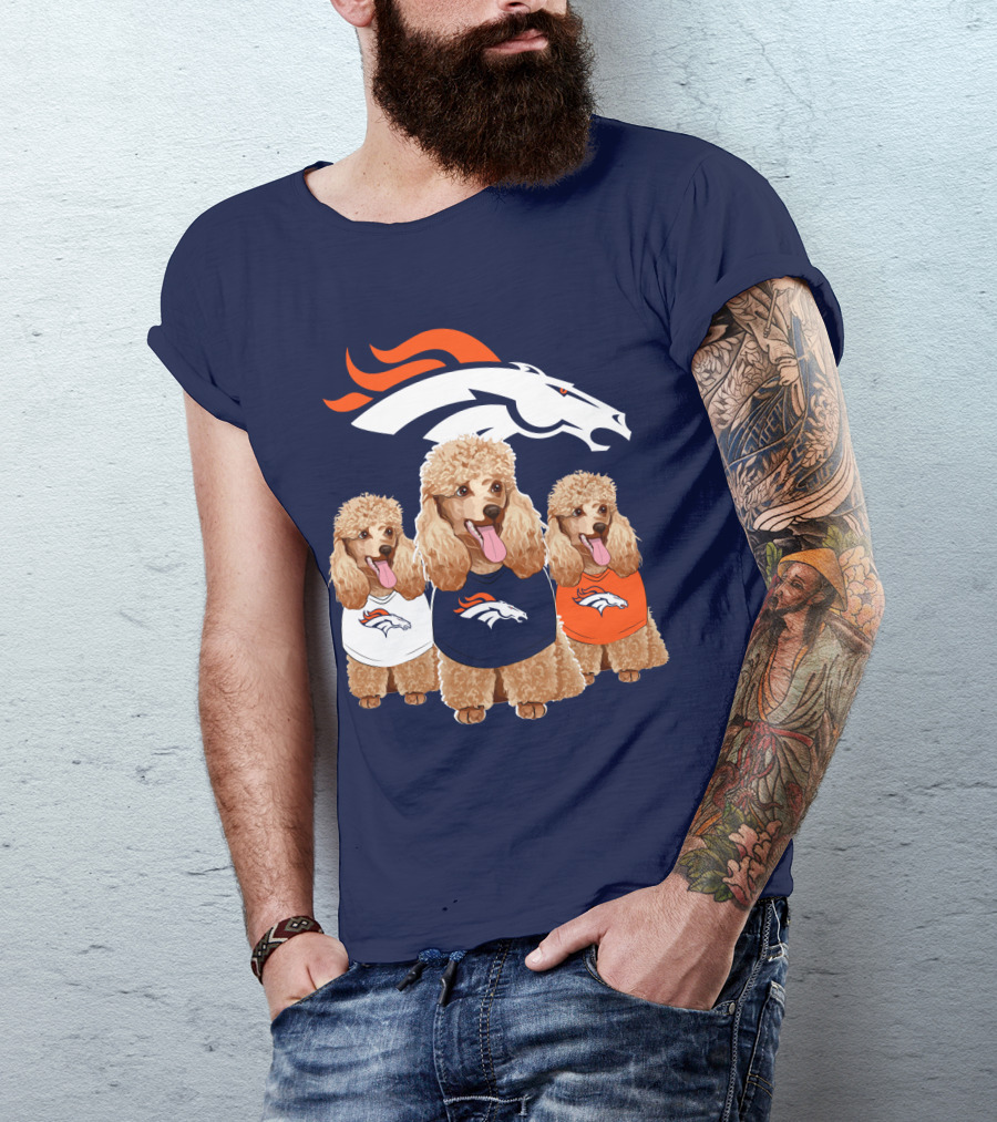 Denver Broncos Poodle T-Shirt