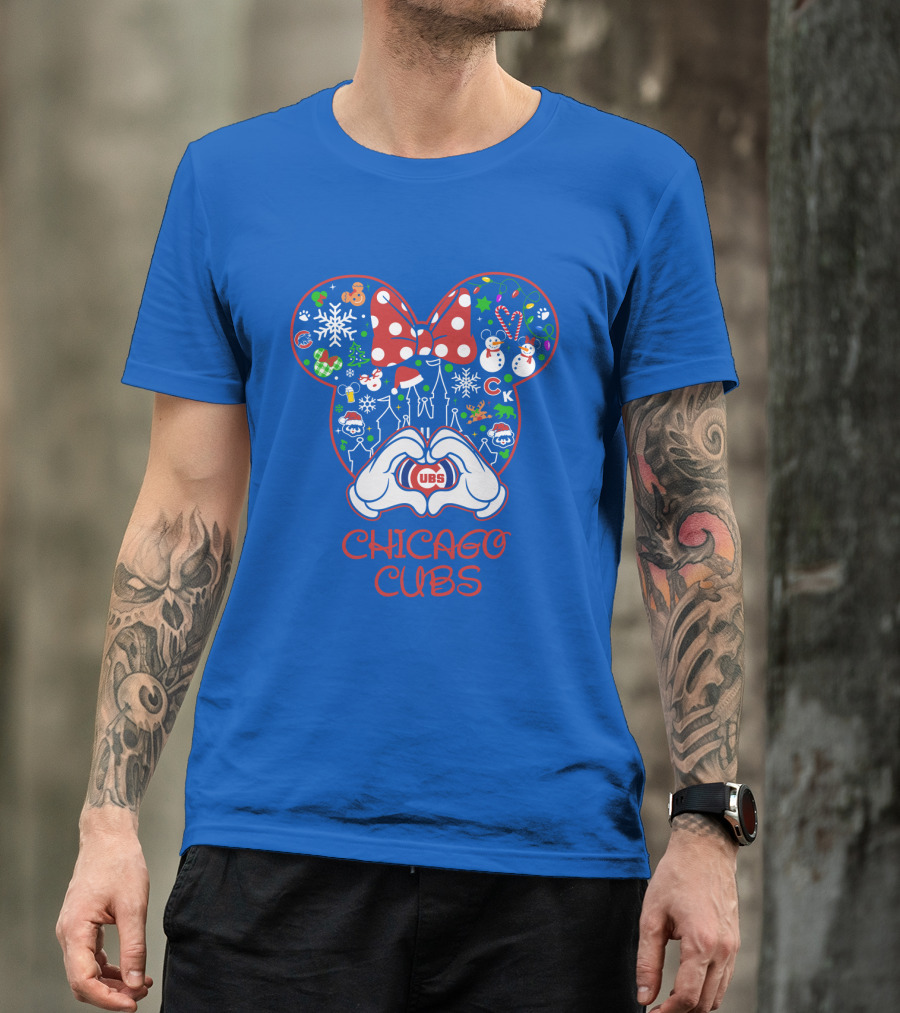 Chicago Cubs Christmas Minnie Ears T-Shirt