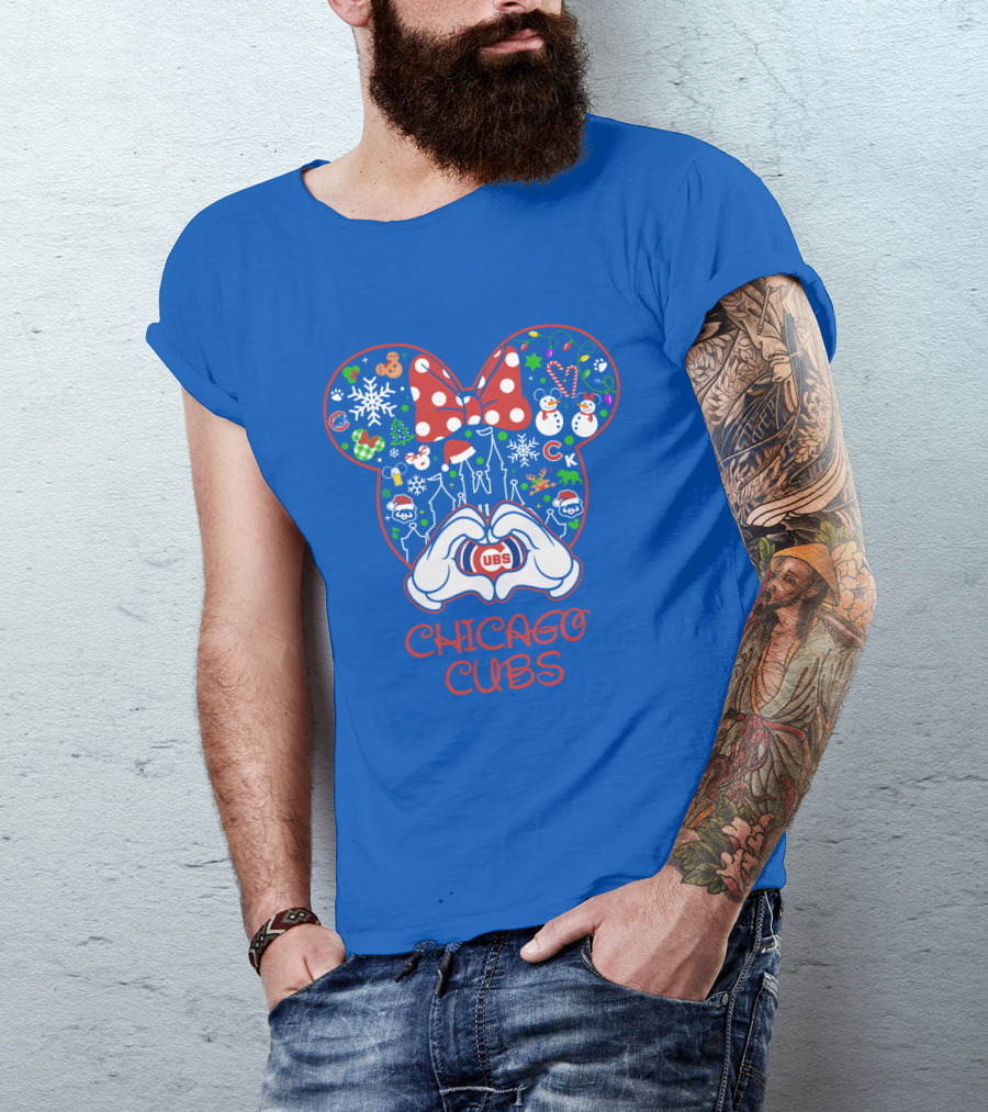 Chicago Cubs Christmas Minnie Ears T-Shirt