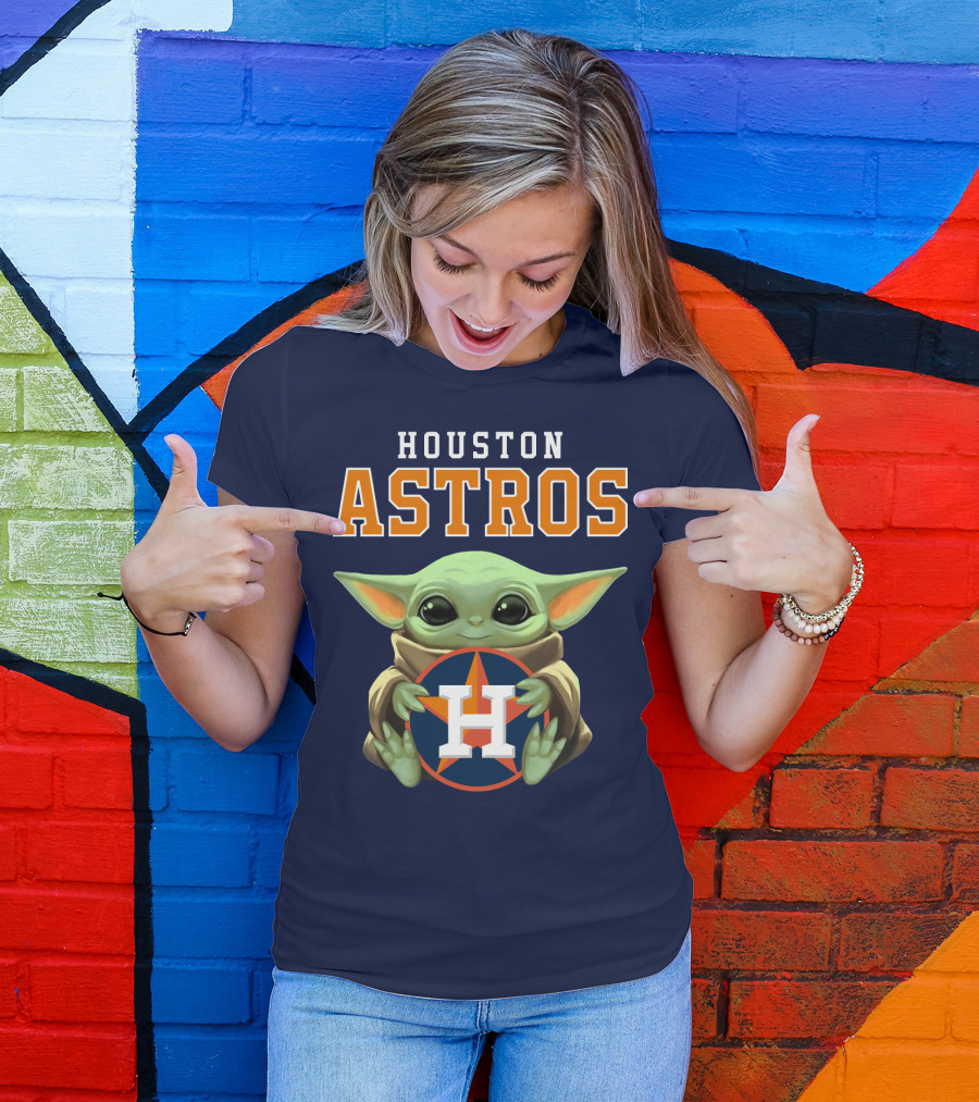 Houston Astros Baby Yoda Logo Fan T-Shirt