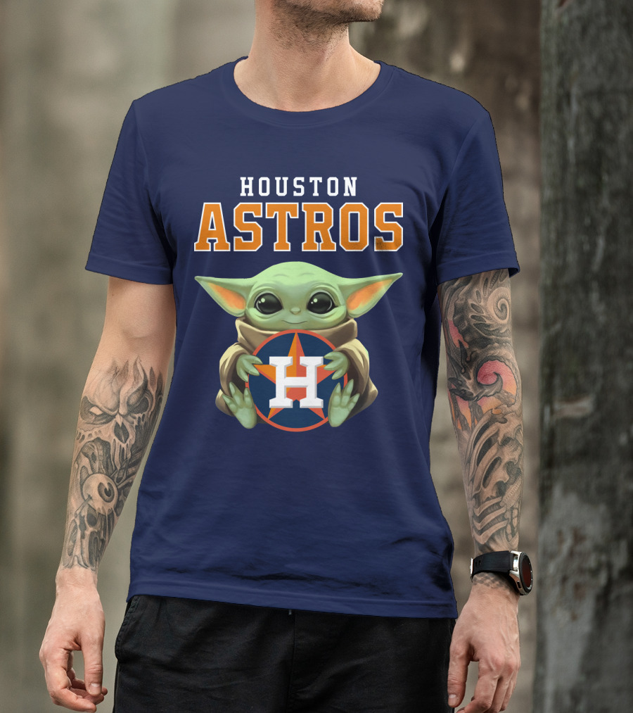 Houston Astros Baby Yoda Logo Fan T-Shirt
