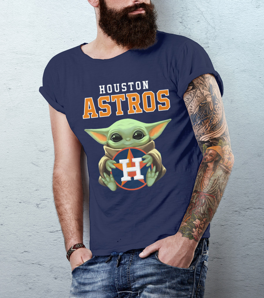 Houston Astros Baby Yoda Logo Fan T-Shirt
