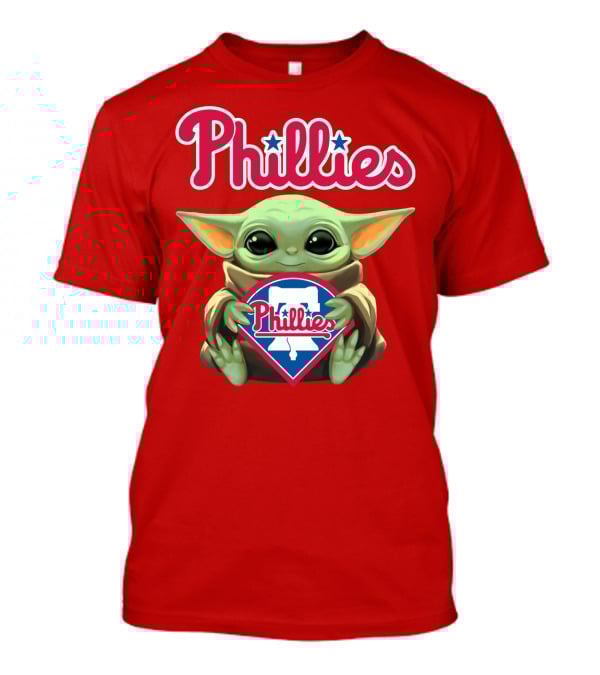 Phillies Baby Yoda Holding Phillies T-Shirt