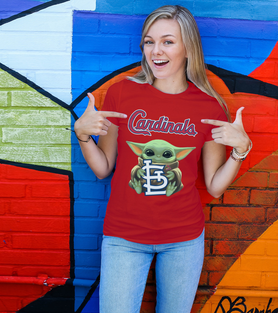 Cardinals Baby Yoda Holding St. Louis T-Shirt