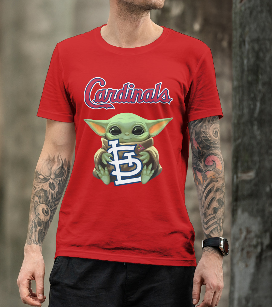 Cardinals Baby Yoda Holding St. Louis T-Shirt