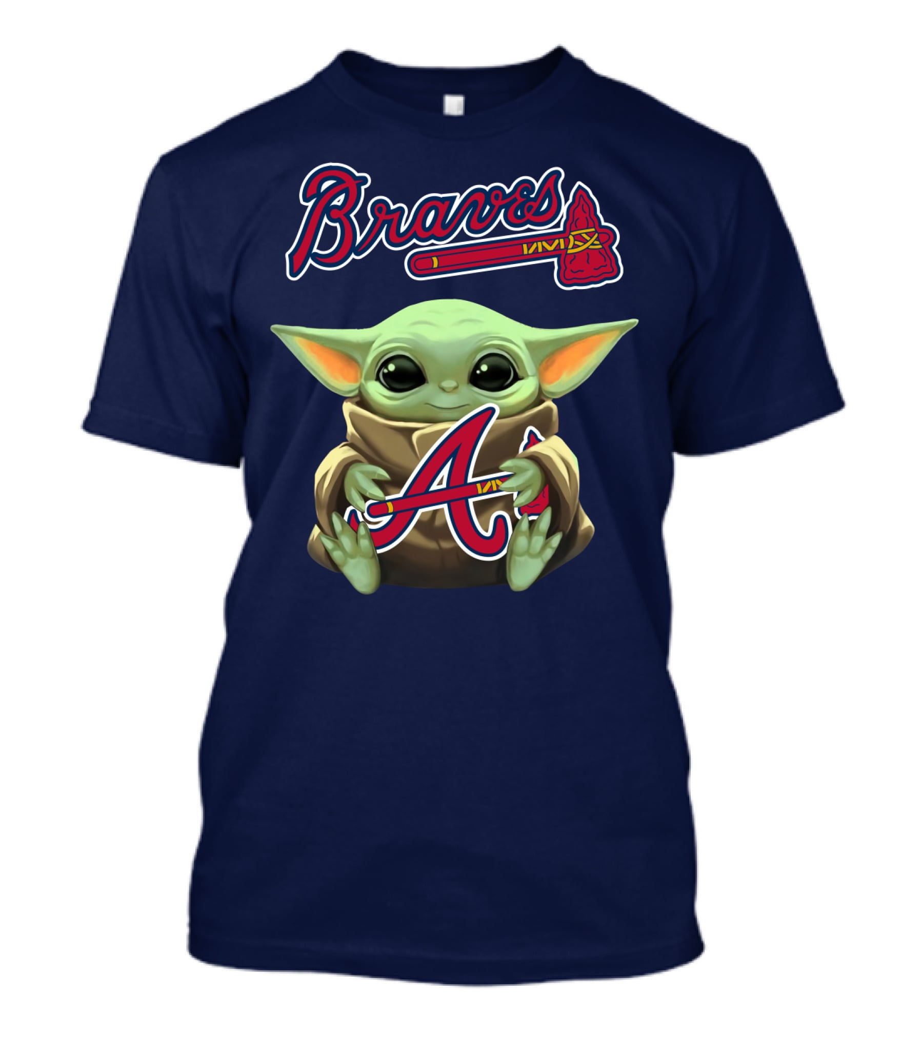 Braves BabyYoda Holding Atlanta Braves T-Shirt