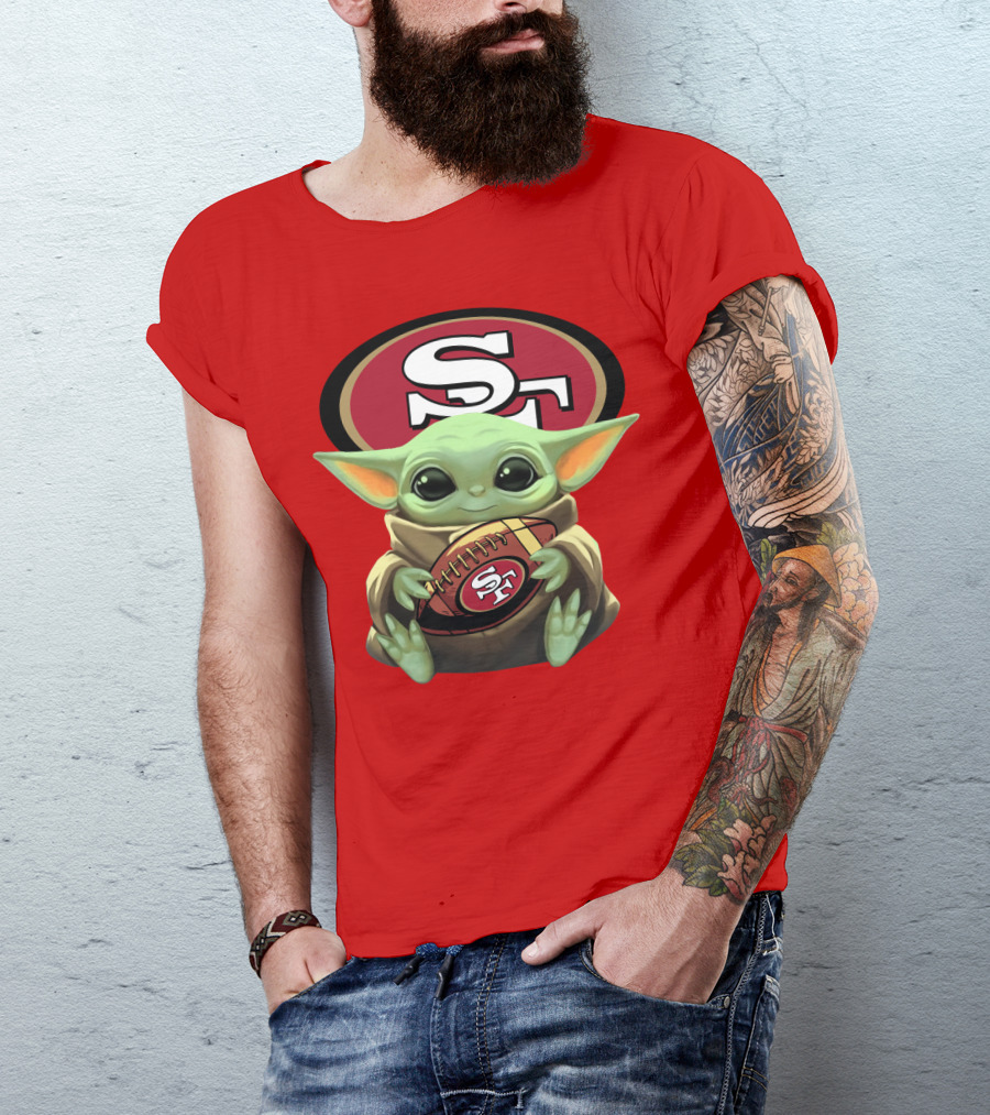 Baby Yoda San Francisco 49ers Football T-Shirt