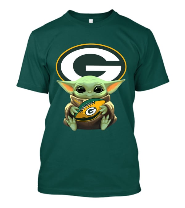 Baby Yoda Green Bay Packers Football Fan T-Shirt
