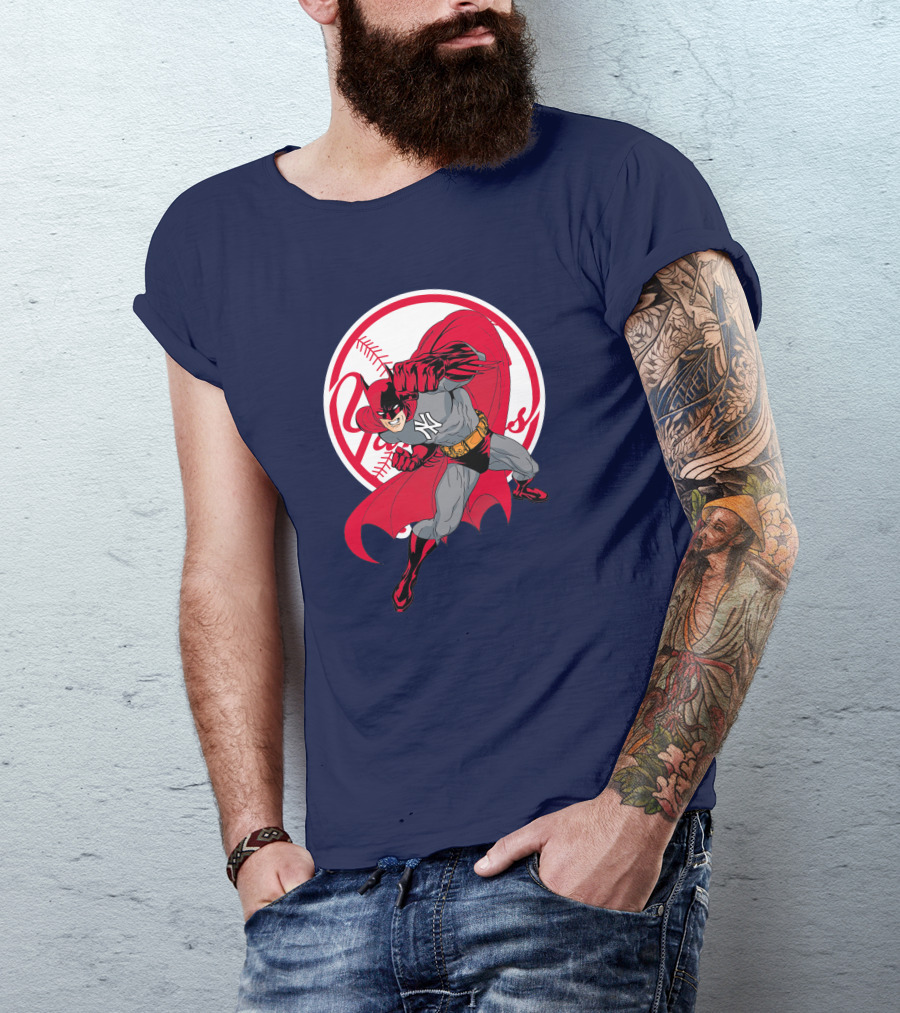 Batman Yankees Baseball Hero Iconic Mashup T-Shirt