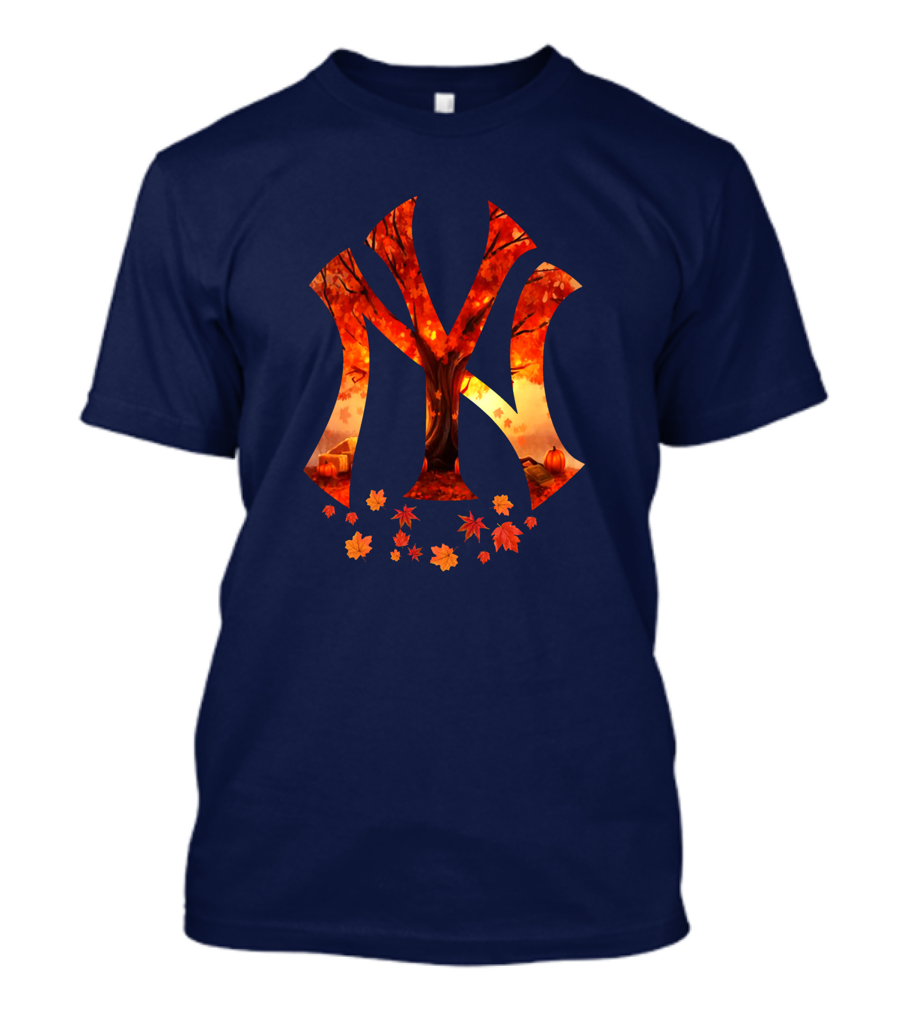 New York Yankees Autumn Fall Leaves Tree Pumpkin T-Shirt