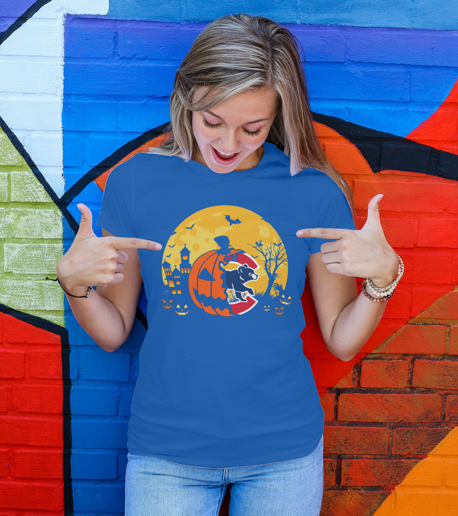 Chicago Cubs Halloween Full Moon T-Shirt