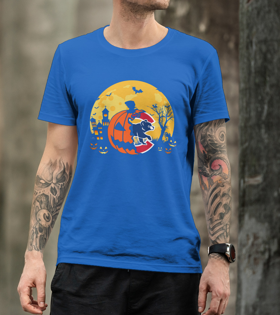 Chicago Cubs Halloween Full Moon T-Shirt