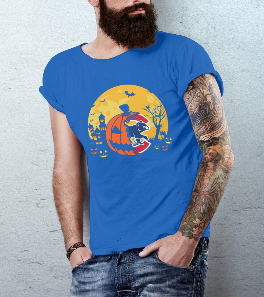 Chicago Cubs Halloween Full Moon T-Shirt