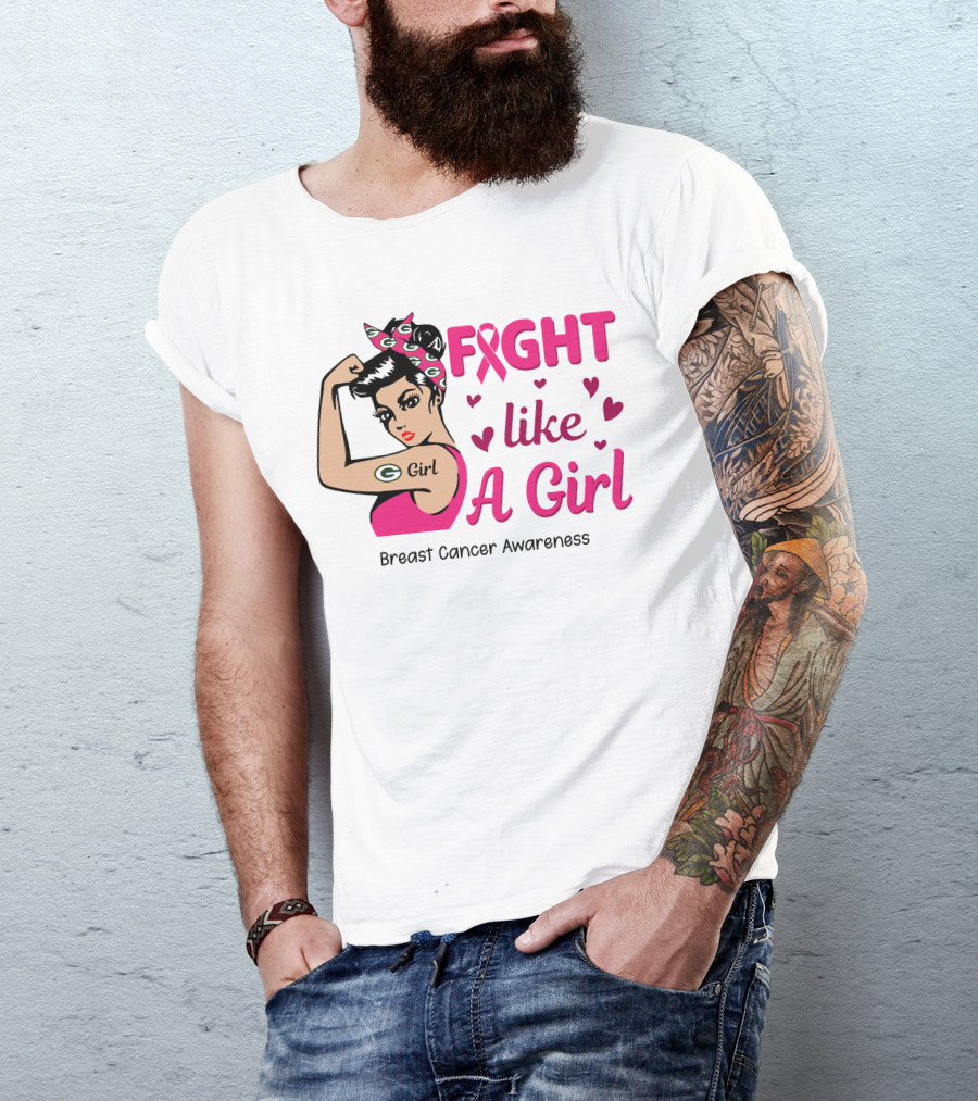 Fight Like A Girl Breast Cancer Awareness Green Bay Packers T-Shirt