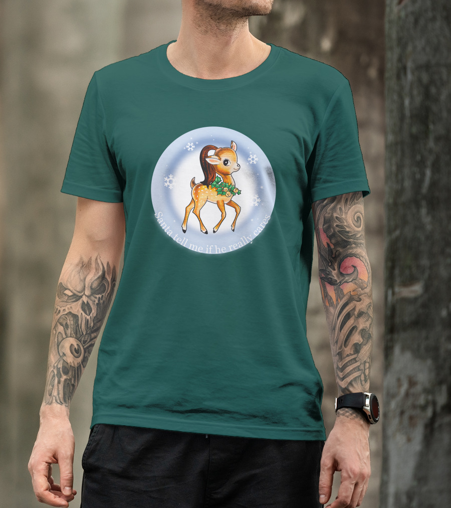 Santa Tell Me If He Really Cares Ariana Grande Merch T-Shirt