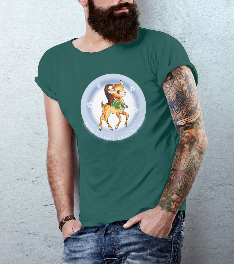 Santa Tell Me If He Really Cares Ariana Grande Merch T-Shirt