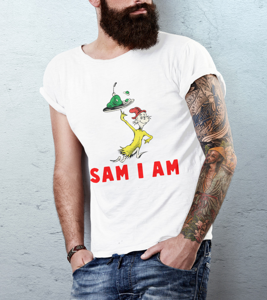 Sam I Am Green Eggs And Ham Dr. Seuss Character T-Shirt