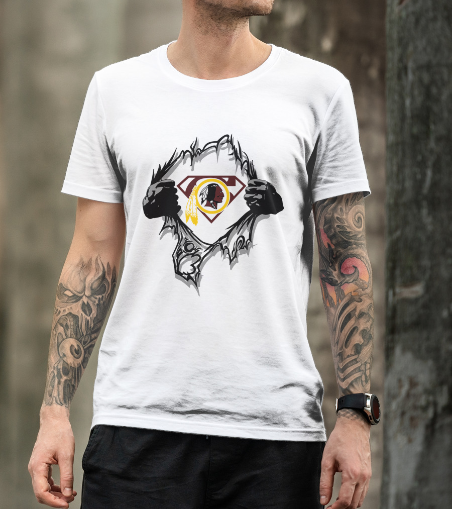 Redskins 01 Superman Logo Fan Crossover T-Shirt