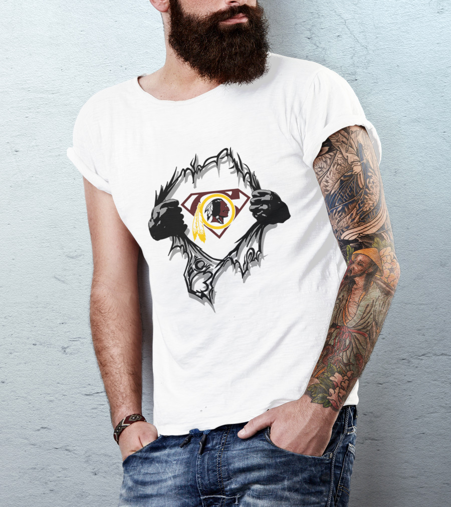 Redskins 01 Superman Logo Fan Crossover T-Shirt