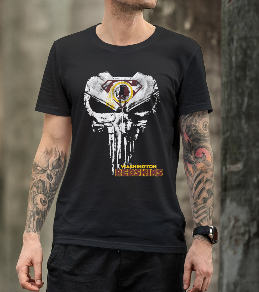 Washington Redskins Superman Punisher T-Shirt