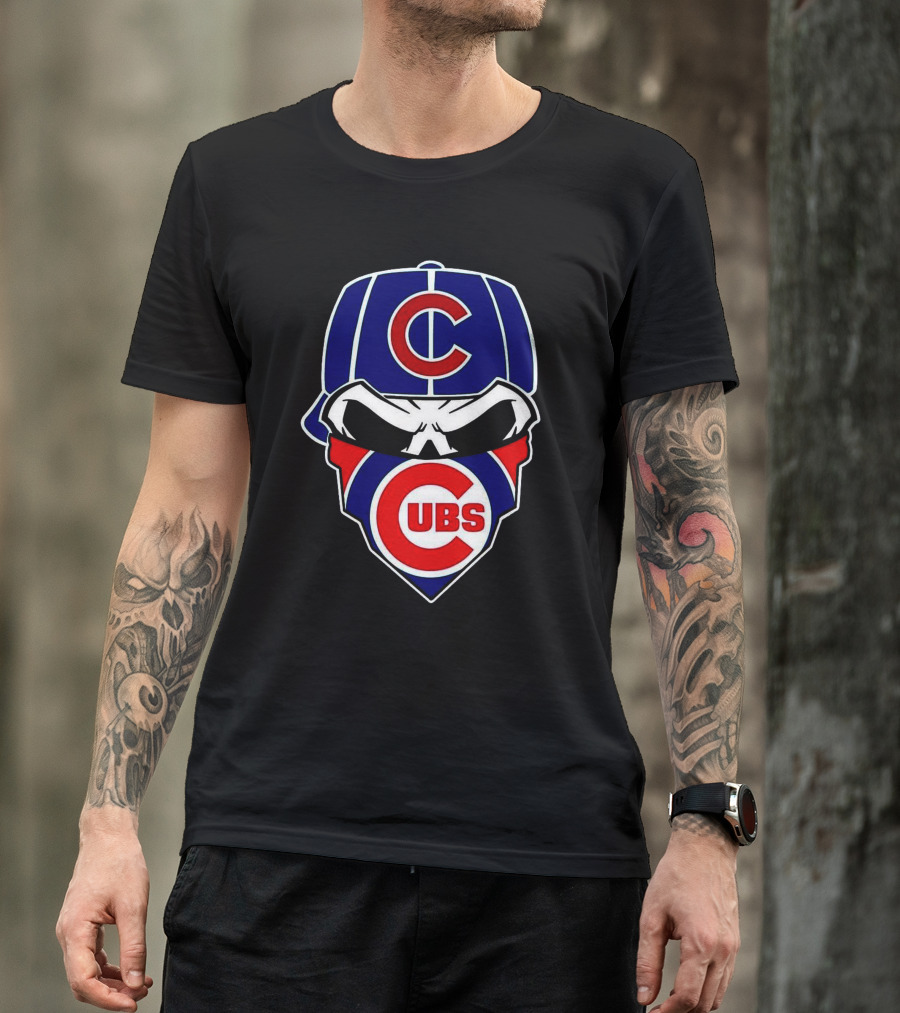 Cubs Skull Bandana Baseball Cap T-Shirt