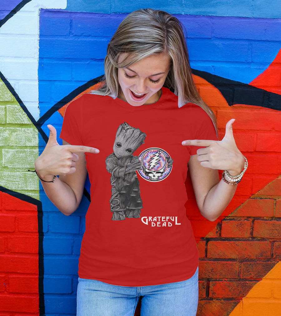 Grateful Dead 07 With Stylized Tree Character And Lightning Skull T-Shirt