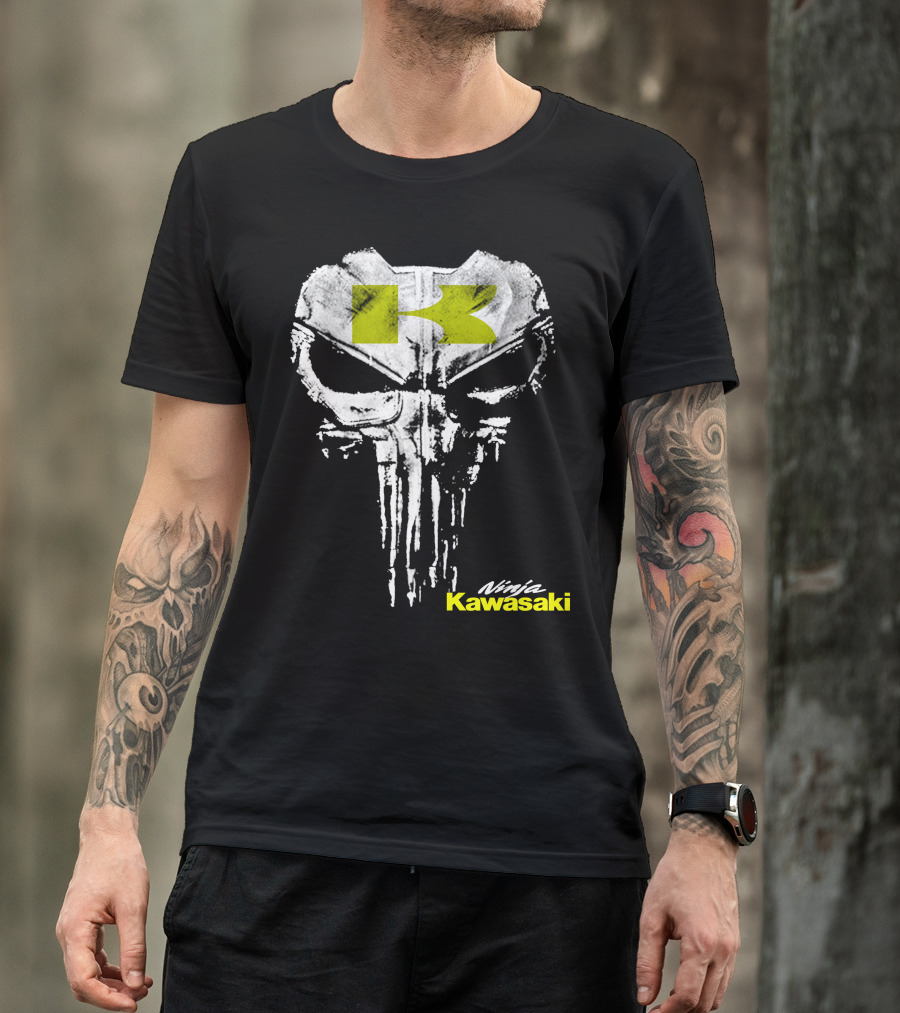 Kawasaki Ninja Skull Punisher Style T-Shirt